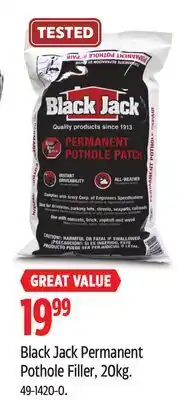 Canadian Tire Black Jack Permanent Pothole Filler, 20kg offer