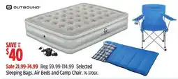 Canadian Tire Outbound Selected Sleeping Bags, Air Beds and Camp Chair offer