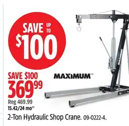 Canadian Tire Maximum 2-Ton Hydraulic Shop Crane offer