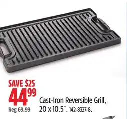 Canadian Tire Cast-Iron Reversible Grill, 20 x 10.5˝ offer