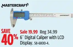 Canadian Tire Mastercraft 6˝ Digital Caliper with LCD Display offer