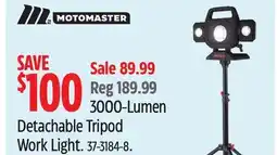 Canadian Tire MotoMaster 3000-Lumen Detachable Tripod Work Light offer