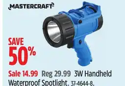 Canadian Tire Mastercraft 3W Handheld Waterproof Spotlight offer