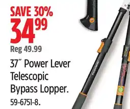 Canadian Tire Fiskars 37˝ Power Lever Telescopic Bypass Lopper offer