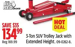 Canadian Tire Big Red 3-Ton SUV Trolley Jack with Extended Height offer