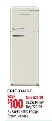 Canadian Tire Frigidaire 7.5 Cu-Ft Retro Fridge, Cream offer