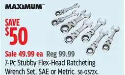 Canadian Tire 7-Pc Stubby Flex-Head Ratcheting Wrench Set offer