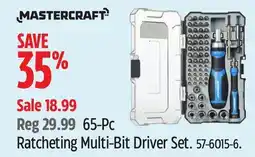 Canadian Tire Mastercraft 65-Pc Ratcheting Multi-Bit Driver Set offer
