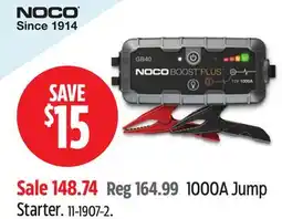 Canadian Tire NOCO 1000A Jump Starter offer