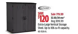 Canadian Tire Suncast Extra-Large Vertical Storage Shed offer