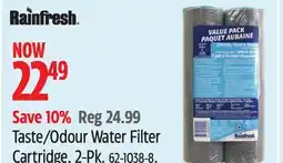 Canadian Tire Rainfresh Taste/Odour Water Filter Cartridge, 2-Pk offer