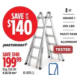 Canadian Tire Mastercraft CSA Grade 1 Aluminum Multi-Task Ladder offer
