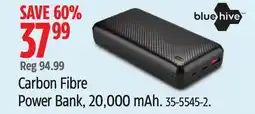 Canadian Tire Bluehive Carbon Fibre Power Bank, 20,000 mAh offer