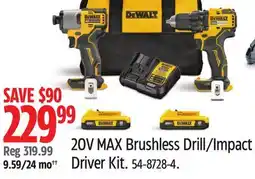 Canadian Tire DEWALT 20V MAX Brushless Drill/Impact Driver Kit offer