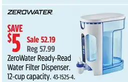Canadian Tire ZeroWater Ready-Read Water Filter Dispenser offer