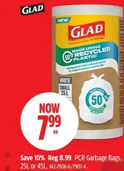 Canadian Tire GLAD PCR Garbage Bags, 25L or 45L offer