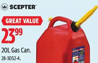 Canadian Tire Scepter Jerry Gas Can, 20-L offer