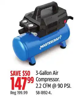 Canadian Tire Mastercraft 3-Gallon Air Compressor offer