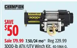 Canadian Tire Champion 3000-lb ATV/UTV Winch Kit offer