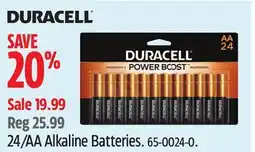Canadian Tire Duracell 24/AA Alkaline Batteries offer