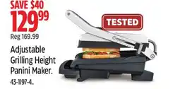 Canadian Tire Adjustable Grilling Height Panini Maker offer