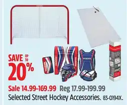 Canadian Tire Selected Street Hockey Accessories offer