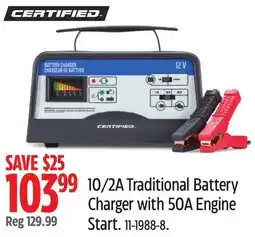 Canadian Tire Certified 10/2A Traditional Battery Charger with 50A Engine Start offer