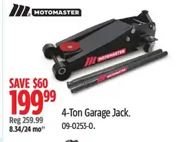 Canadian Tire MotoMaster 4-Ton Garage Jack offer