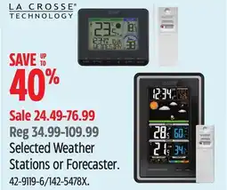 Canadian Tire LA CROSSE TECHNOLOGY Selected Weather Stations or Forecaster offer