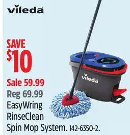 Canadian Tire Vileda EasyWring RinseClean Spin Mop System offer