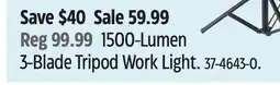 Canadian Tire MotoMaster 1500-Lumen 3-Blade Tripod Work Light offer
