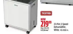 Canadian Tire For Living 22-Pint 2-Speed Dehumidifier, White offer