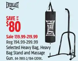 Canadian Tire Everlast Selected Heavy Bag, Heavy Bag Stand and Massage Gun offer