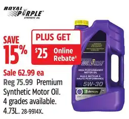 Canadian Tire Premium Synthetic Motor Oil offer