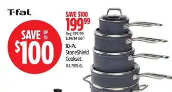 Canadian Tire T-fal 10-Pc StoneShield Cookset offer