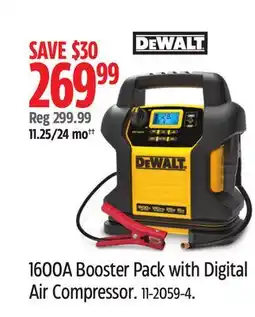 Canadian Tire Dewalt 1600A Booster Pack with Digital Air Compressor offer
