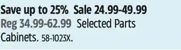 Canadian Tire Selected Parts Cabinets offer