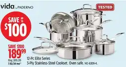 Canadian Tire 12-Pc Elite Series 3-Ply Stainless-Steel Cookset offer