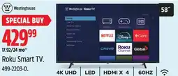 Canadian Tire Westinghouse Roku Smart TV offer