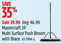 Canadian Tire Mastercraft 24˝ Multi-Surface Push Broom with Brace offer