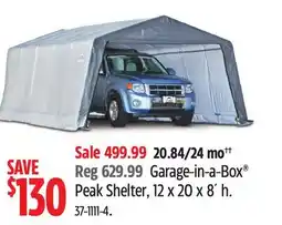 Canadian Tire ShelterLogic Garage-in-a-Box Peak Shelter, 12 x 20 x 8´ h offer