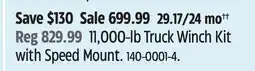 Canadian Tire 11,000-lb Truck Winch Kit with Speed Mount offer