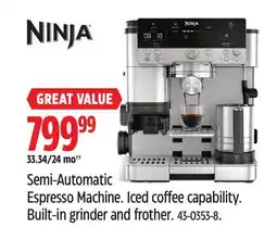 Canadian Tire Ninja Semi-Automatic Espresso Machine offer