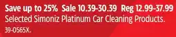 Canadian Tire Selected Simoniz Platinum Car Cleaning Products offer