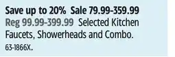 Canadian Tire Moen Selected Kitchen Faucets, Showerheads and Combo offer