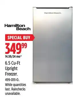 Canadian Tire Hamilton Beach 6.5 Cu-Ft Upright Freezer offer