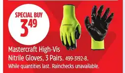 Canadian Tire Mastercraft High-Vis Nitrile Gloves offer