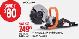 Canadian Tire Evolution 9˝ Concrete Saw with Diamond Blade offer