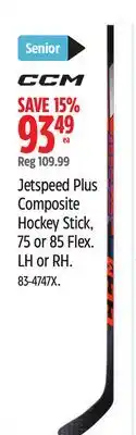 Canadian Tire CCM Jetspeed Plus Composite Hockey Stick offer