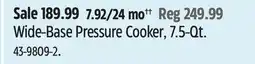 Canadian Tire Instant Pot Wide-Base Pressure Cooker, 7.5-Qt offer